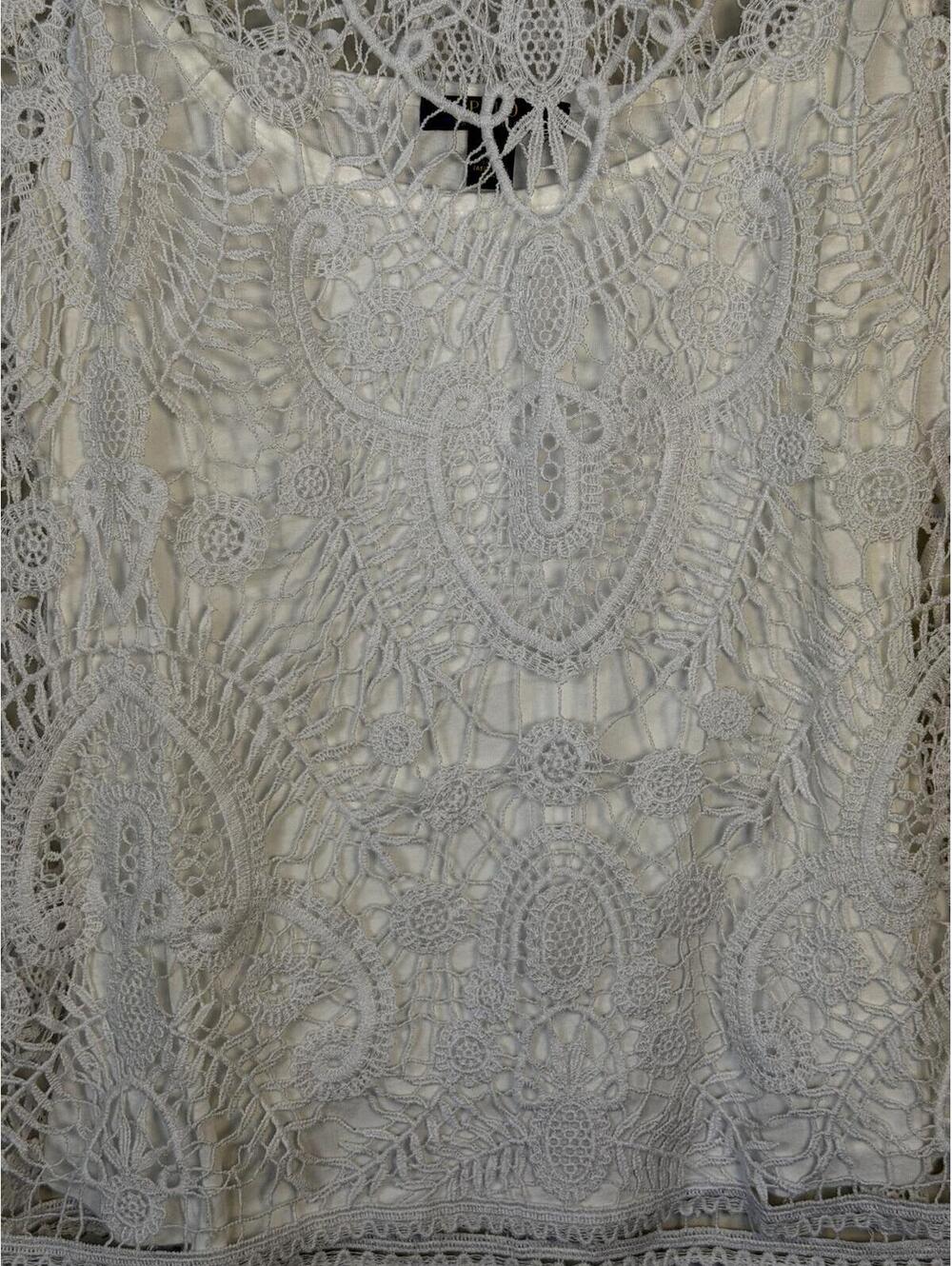 Polo Ralph Lauren white crochet top with white undershirt size Medium - Picture 2 of 7